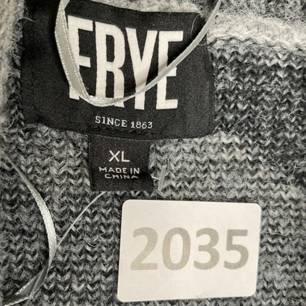 NWT Frye Gray Western Knit Cozy Comfy Open Front Cardigan Women‎ XL China - Picture 2 of 10